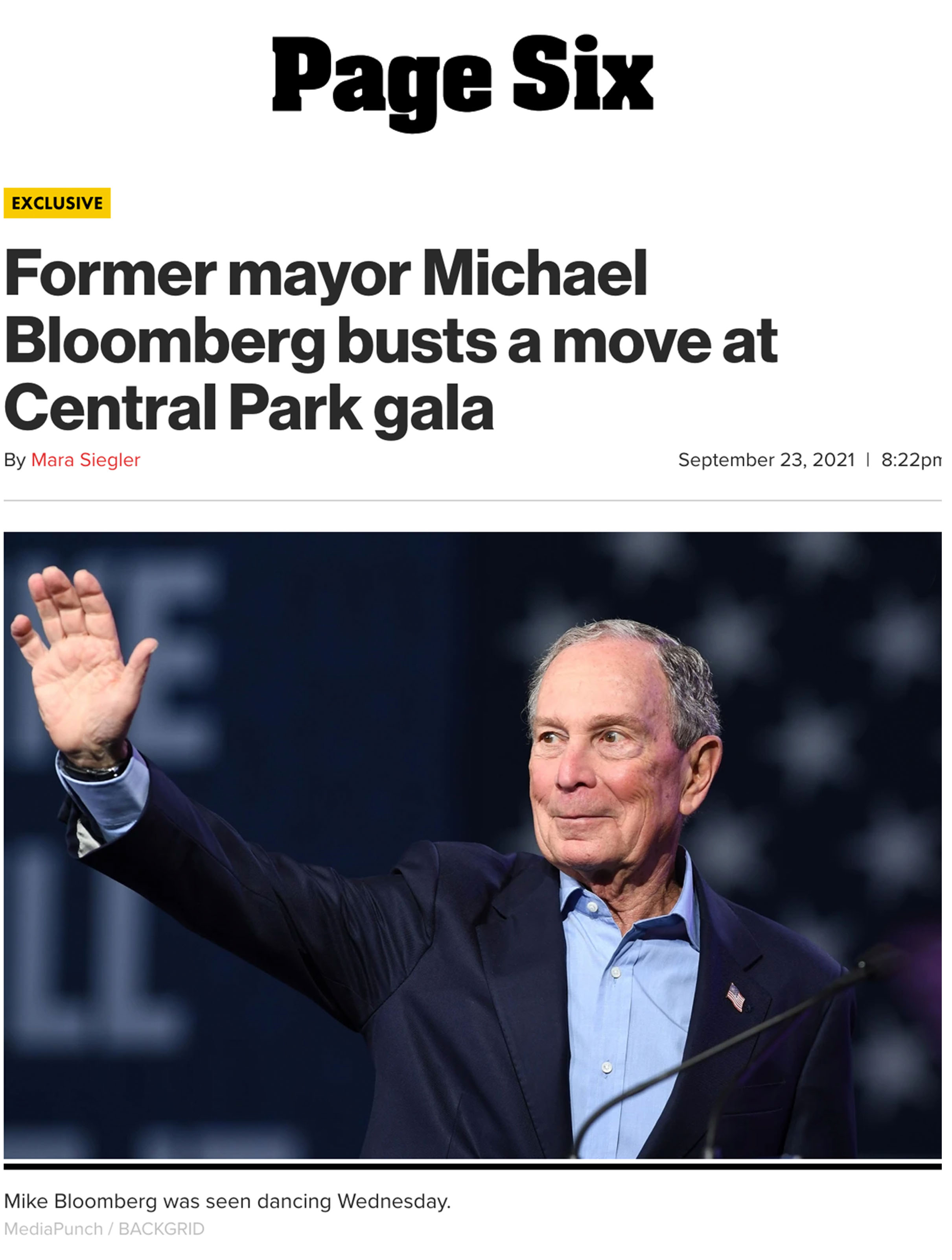 Former mayor Michael Bloomberg